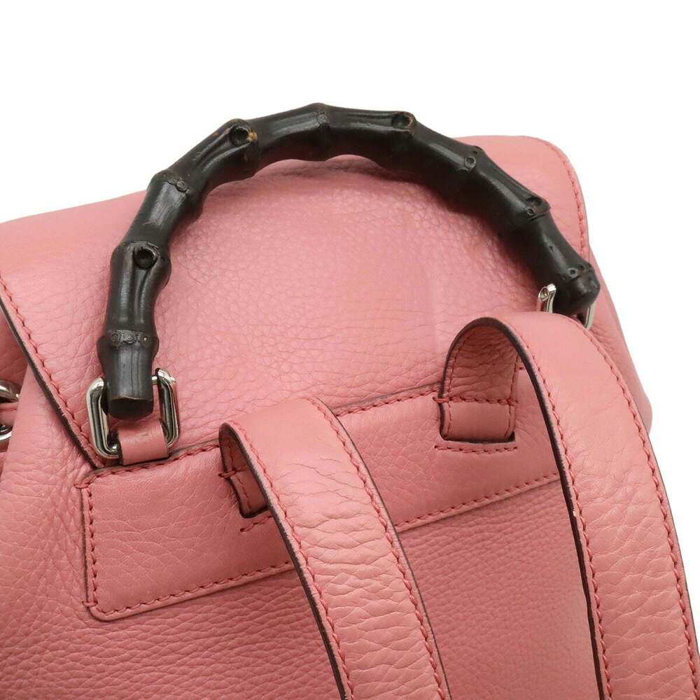 GUCCI Pink Leather Bamboo Shoulder Bag - Picture 5 of 10